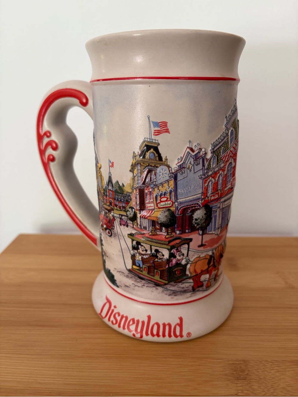Vintage Disney Disneyland Ceramic Beer Stein Main Street Mickey Mouse Collect